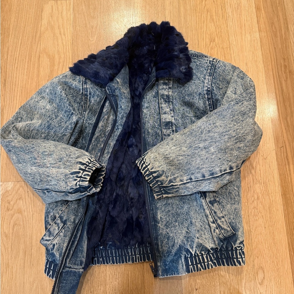 Denim Jacket with Fur Lining